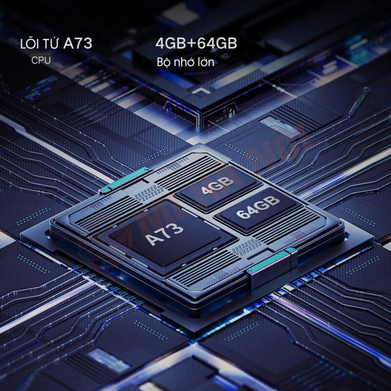Vi xử lý A73 cùng bộ nhớ lớn 4GB+64GB gúp tivi có tốc độ truyền cực nhanh chóng
