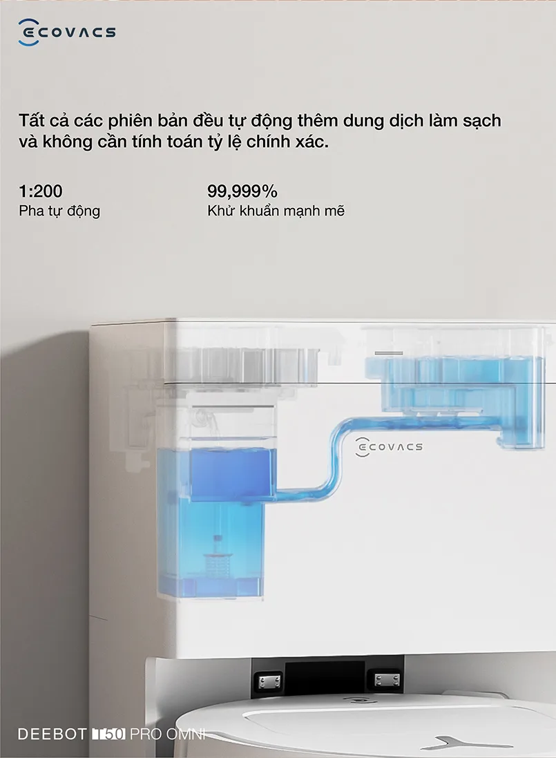 Robot hút bụi lau nhà Ecovacs Deebot T50 Pro Omni