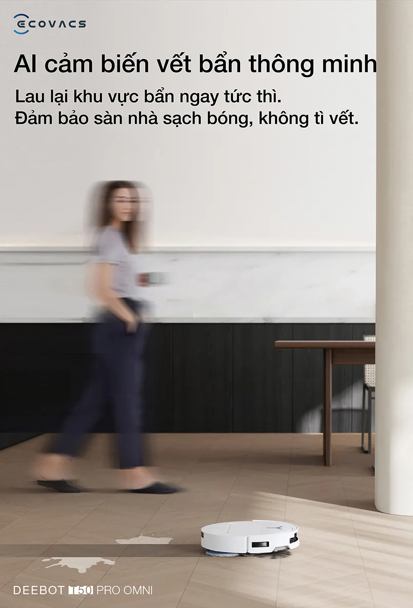 Robot hút bụi lau nhà Ecovacs Deebot T50 Pro Omni