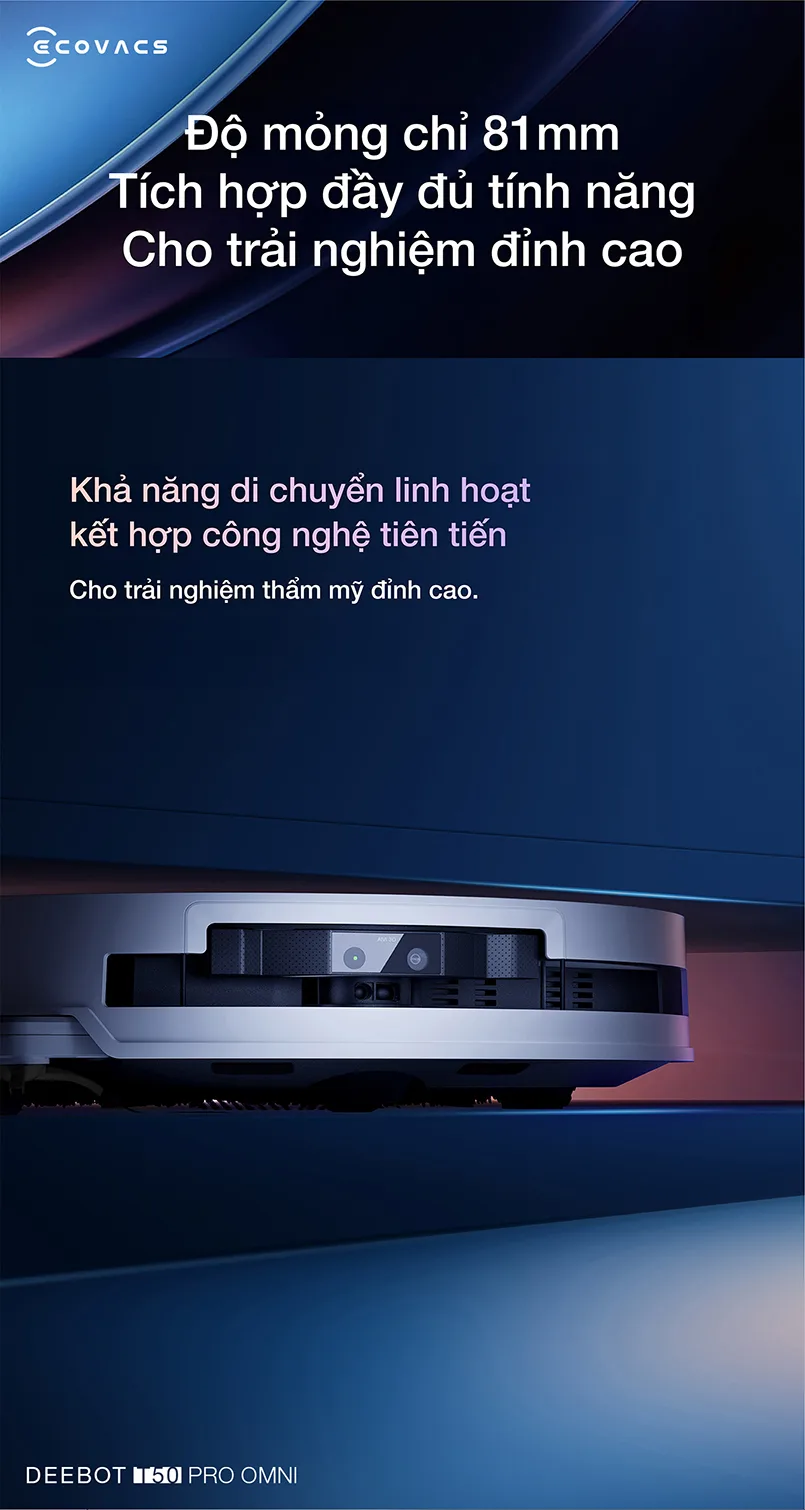 Robot hút bụi lau nhà Ecovacs Deebot T50 Pro Omni