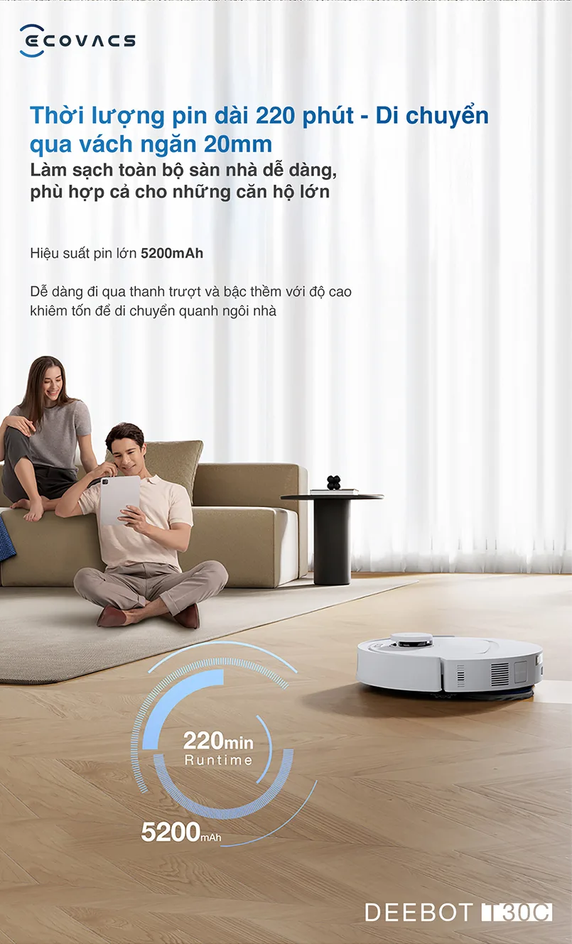 Robot hút bụi Ecovacs Deebot T30C 2025