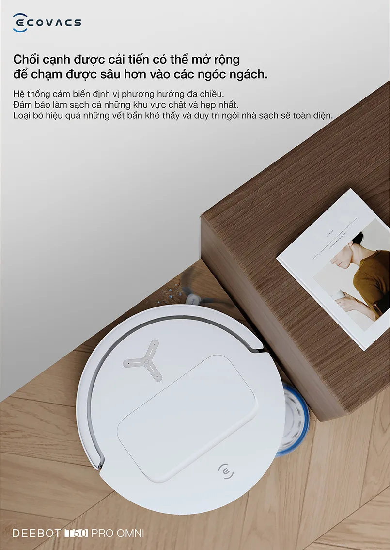 Robot hút bụi lau nhà Ecovacs Deebot T50 Pro Omni