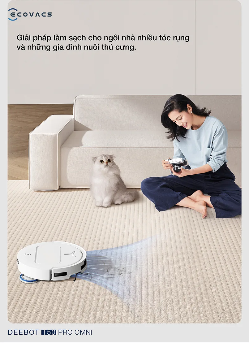 Robot hút bụi lau nhà Ecovacs Deebot T50 Pro Omni