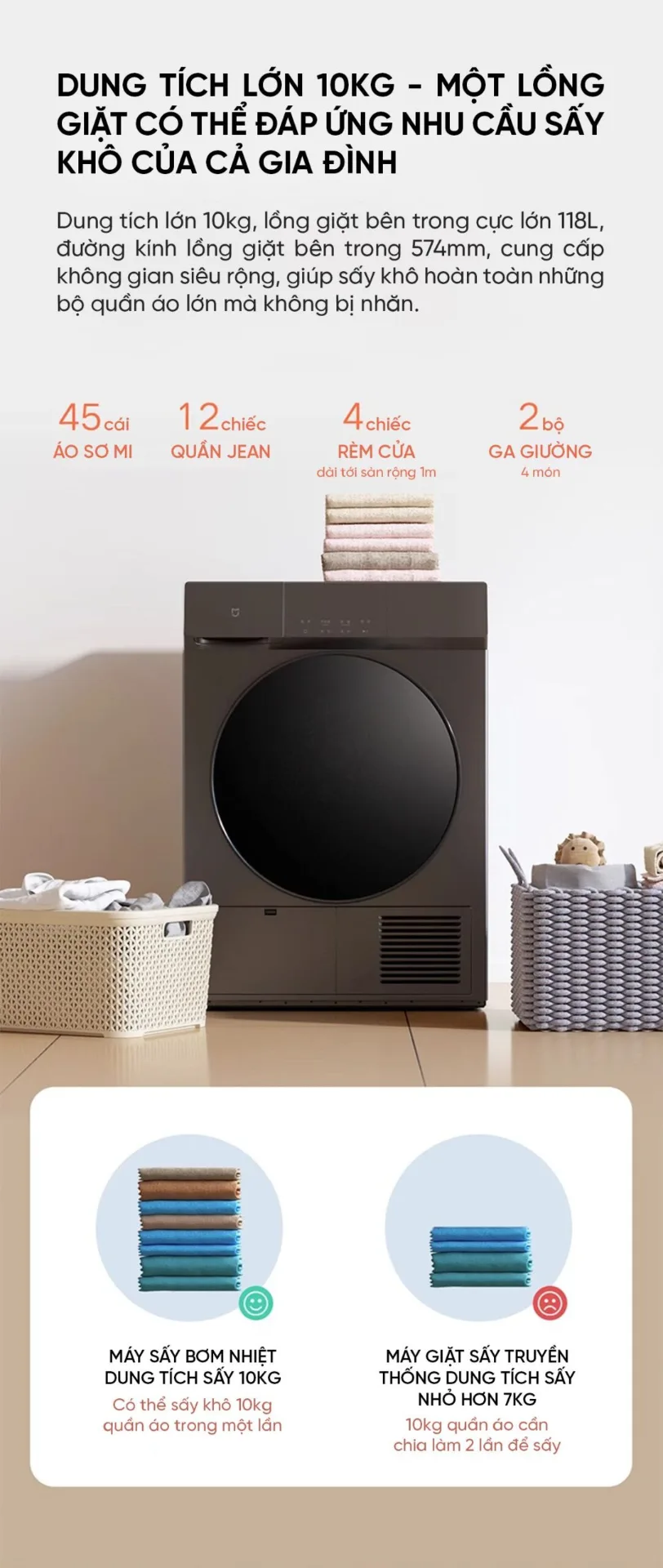 Máy sấy Xiaomi Mijia H100MJ102S Titanium 10kg