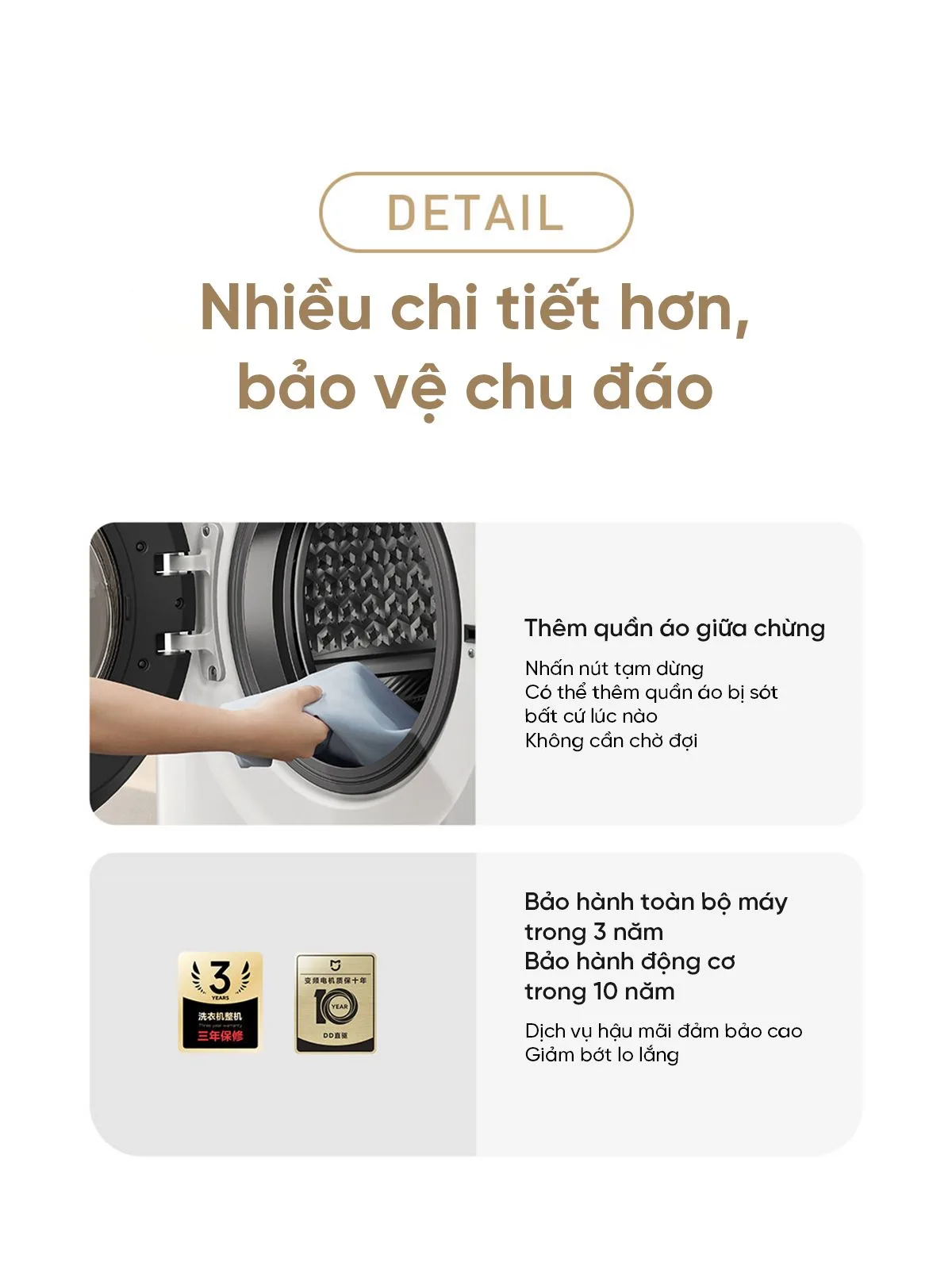 Máy Giặt Xiaomi Mijia MJ106 Giặt 10Kg, Sấy 7Kg - Nhập Khẩu - Ảnh 3
