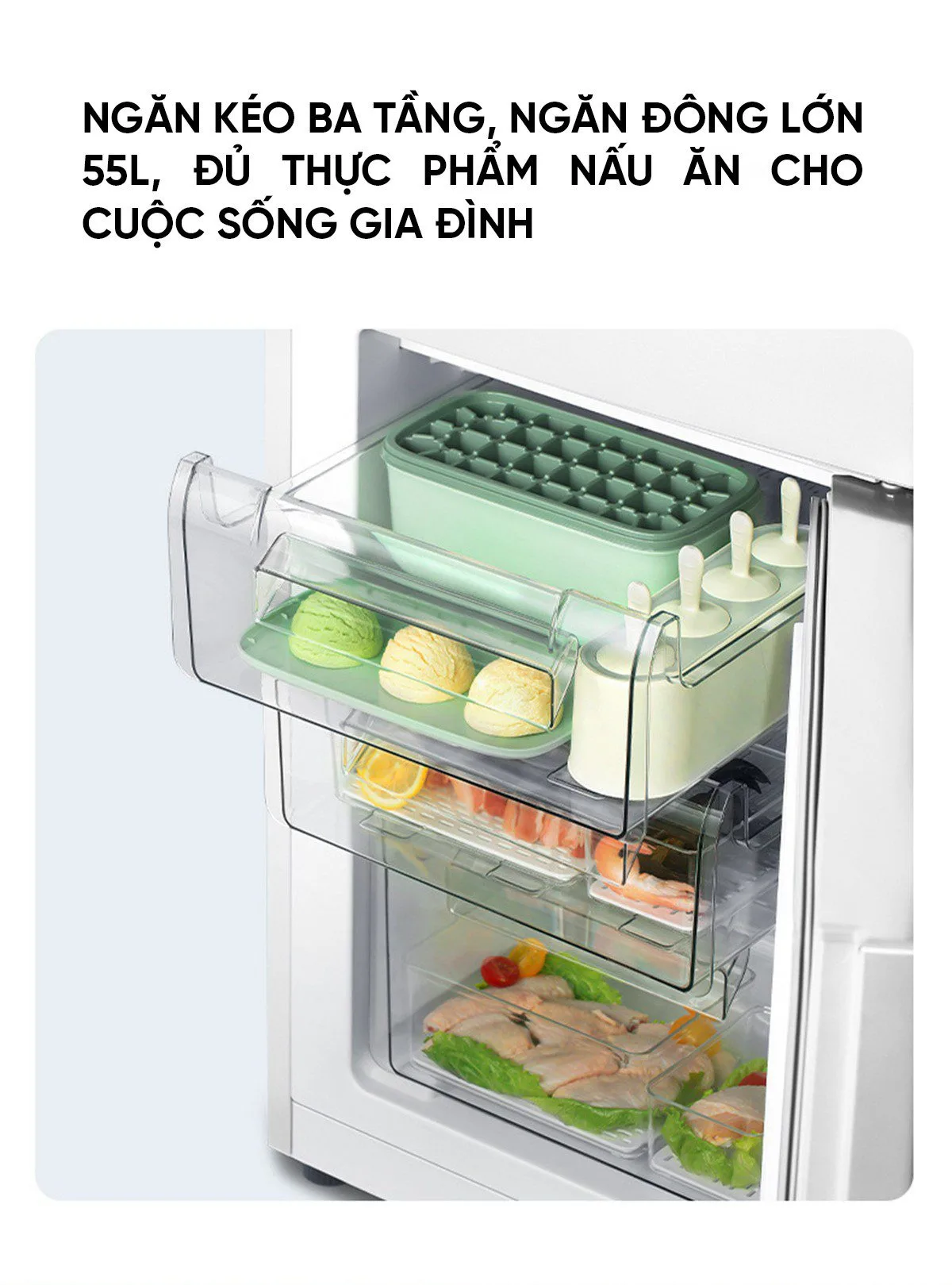 Tủ lạnh Xiaomi Mijia 175L 2 cánh tiết kiệm điện hiệu quả