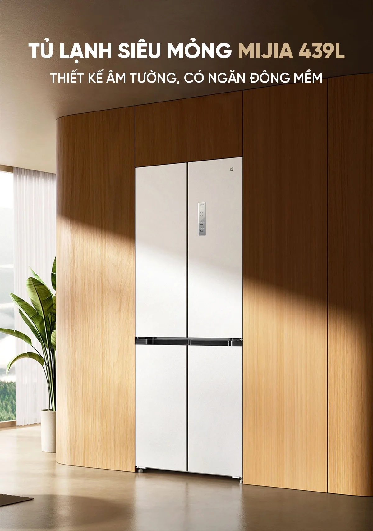 Tủ lạnh Xiaomi Mijia 439L, 4 cửa, thiết kế mỏng, tiết kiệm điện