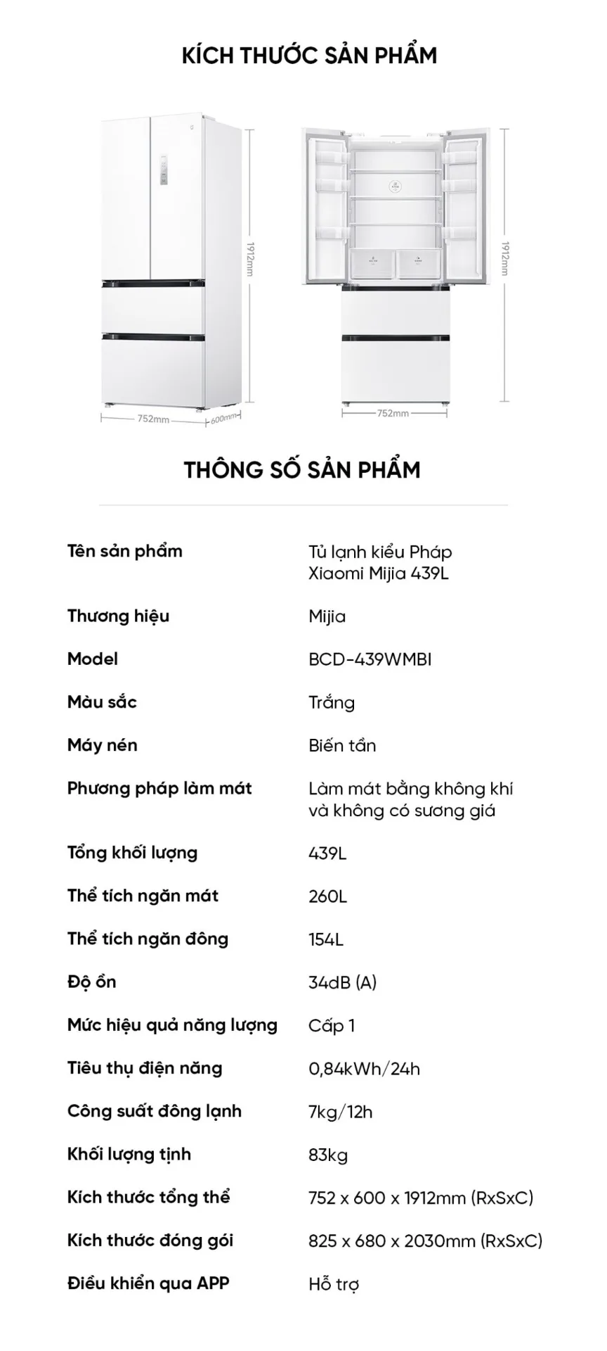 Tủ lạnh kiểu Pháp Xiaomi Mijia 439L thiết kế kiếu Pháp, ngăn chứa siêu lớn