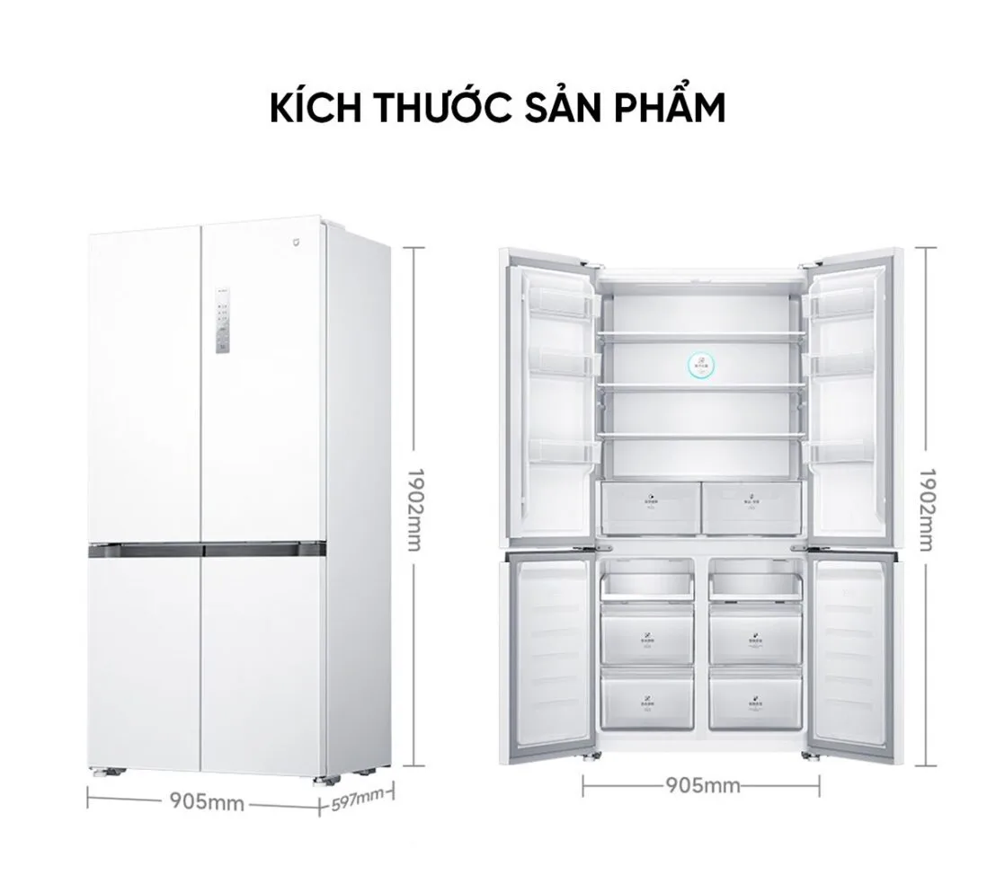 Tủ lạnh Xiaomi Mijia 518L, 4 cửa, có ngăn đông mềm - Ảnh 2
