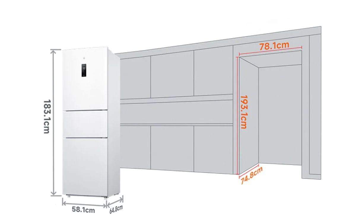 Tủ lạnh Xiaomi Mijia 256L thiết kế 3 cửa độc lập