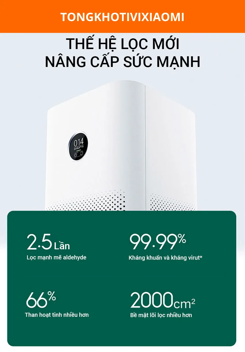 Máy lọc không khí Xiaomi Air Purifier 4 – Khử mùi hiệu quả