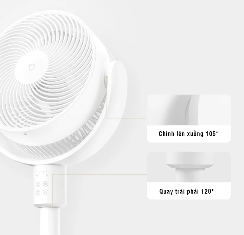Quạt cây tuần hoàn không khí Xiaomi Mijia 08 – 100 cấp độ gió, điều chỉnh chiều cao