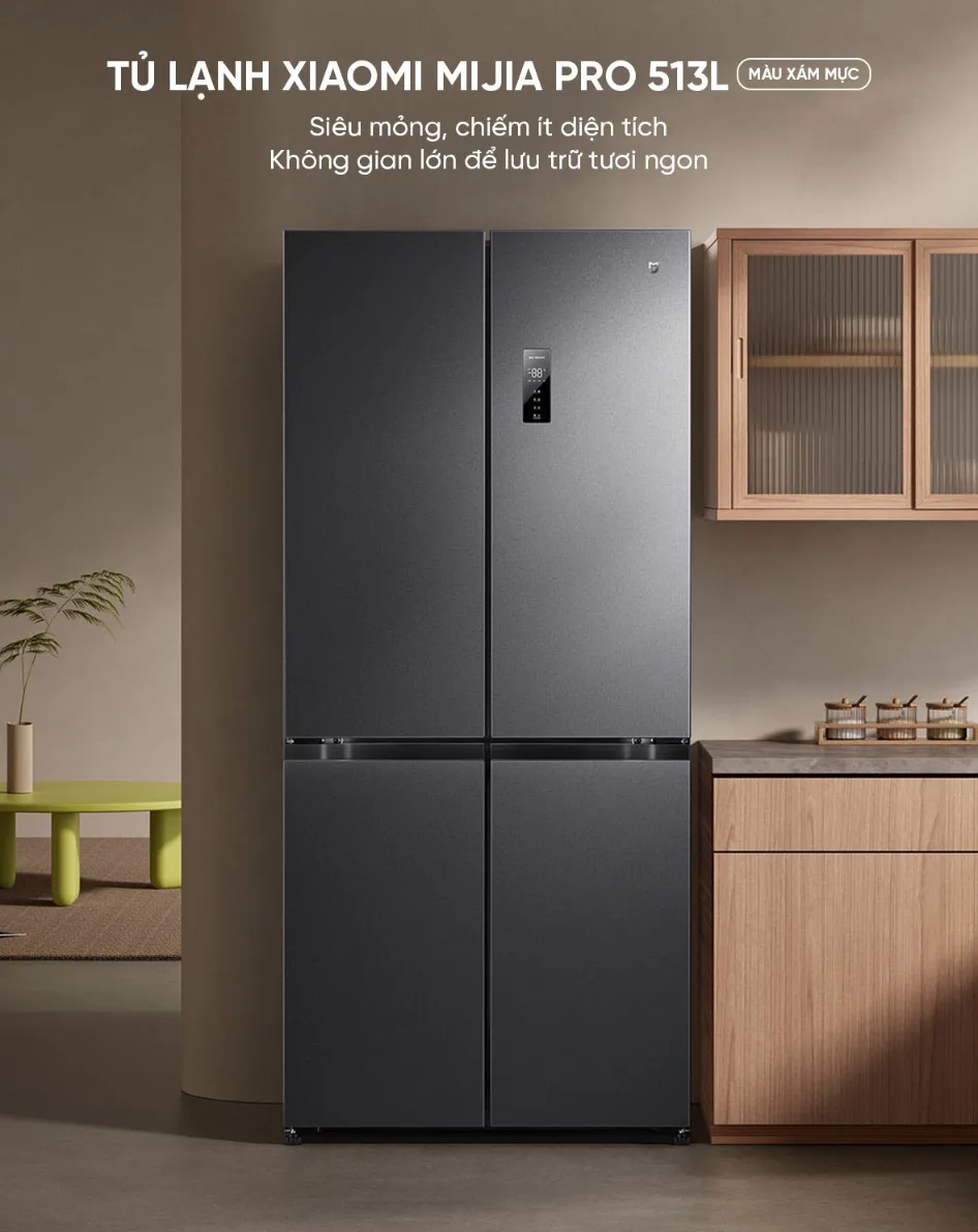 Tủ Lạnh 4 Cánh Xiaomi Mijia 513L Có Ngăn Đông Mềm