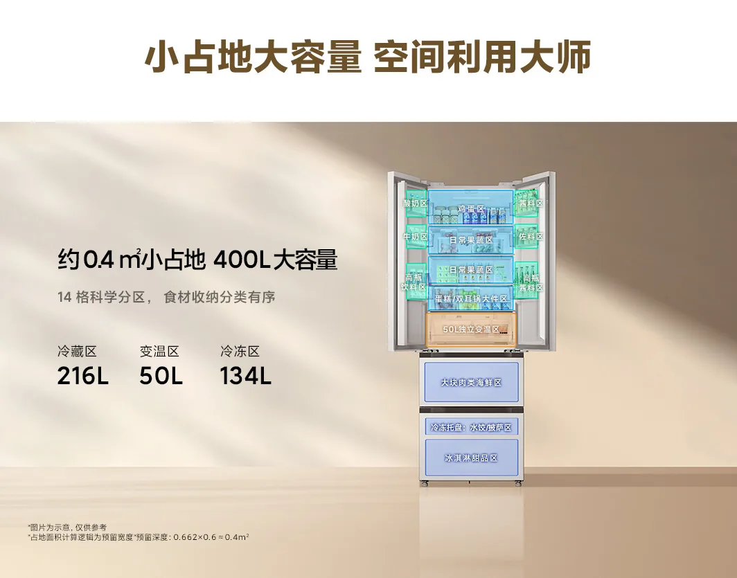 Tủ Lạnh 4 Cánh Xiaomi Mijia 400L BCD-400WFMBI